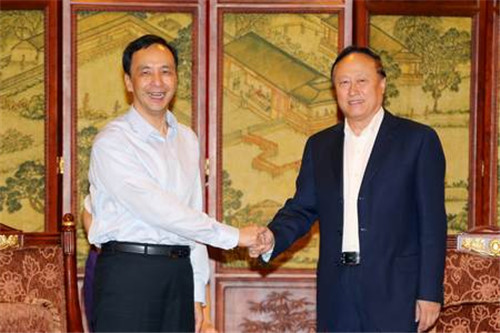 意昂体育黨委書記朱善璐會見中國國民黨主席朱立倫